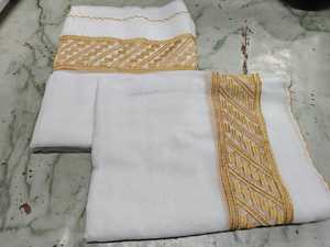 ผ้าคลุมไหล่ IMMAH สีขาวคุณภาพดีขายดี สำหรับผู้ชาย ผ้าฝ้ายวอยล์ น้ำหนักเบา ระบายอากาศได้ดี ทนทาน เหมาะสำหรับฤดูหนาว ดีไซน์สีสันตัดกัน - Product Image 2