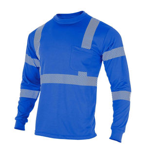 Polo à manches courtes en coton vert néon, coupe-vent, de sécurité, confortable, avec bandes réfléchissantes, haute visibilité, vêtements de travail - Product Image 4