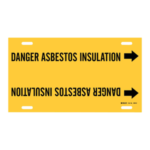 Marqueur de tuyau d'isolation en amiante Brady Danger, à clipser/à fixer par sangle, pour la sécurité industrielle - Product Image 1