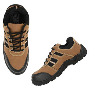 Botas de Trabajo de Cuero Negro para Hombre con Puntera de Acero, Entresuela Compuesta, Forro Transpirable, Suela Amarilla - Zapatos de Seguridad para Uso en Fábrica en Todas las Estaciones - Product Image 3