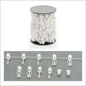 ANB M Traditional Single Runner Ripple <b>Curtain</b> Track Glider Accessory with <b>Hook</b> Includes <b>Curtain</b> <b>Tape</b> and Poles - Product Image 3