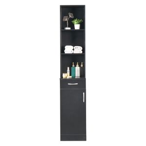 FCH Triamine une porte un tiroir trois compartiments armoire haute noir RT MDF salle de bain meubles muraux - Product Image 4