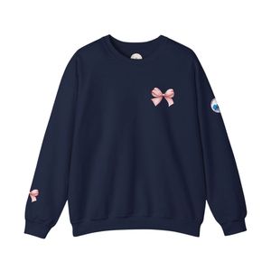 Sweat-shirt bleu marine à motif inspirant, en molleton doux, col rond, manches longues, vêtement décontracté et tendance pour tous les jours - Product Image 1