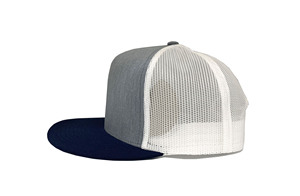 Casquette Trucker en Cuir Personnalisée avec Patch, Design 3 Tons, Casquette 5 Panneaux en Maille, Tissu Sportif avec Visière Contrastante pour le Merchandising - Product Image 3