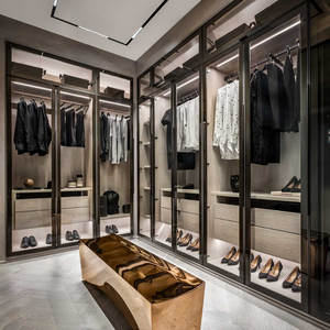 Puertas de Gabinete de Perfil de Aluminio de Alta Calidad con Paneles de Vidrio y Tiradores Cuadrados para Cocina Moderna y Armario - Product Image 2