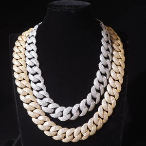 Moissanite Diamonds <b>Iced</b> <b>Out</b> Cuban Link <b>Chain</b> Necklace In 925 Silver For Bold Hip Hop Fashion Jewelry - Product Image 2