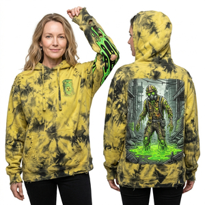 Robe à capuche oversize Orange Cloud Wash pour femme, sweat-shirt rétro avec motif vague de requin, imprimé grille Vaporwave, manches effet usé, style surf S - Product Image 4