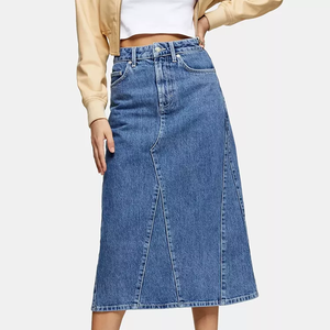 Nouvelle Arrivée - Robe Salopette en Jean Bleu de Haute Qualité pour Femme - Jupe Longue Classique en Denim Coloré pour Femme - Vente en Gros - Product Image 4