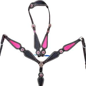 Cabezada Western para Caballo de Alta Calidad en Cuero Indio 100% Puro con Tallado a Mano y Hebillas de Latón - Product Image 4