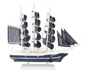 Modèle de bateau à voile en bois artisanal, objet décoratif nautique pour la maison, le bureau, la table, modèle de bateau décoratif maritime vintage - Product Image 3