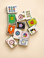 Set Ubin Mahjong Amerika 4 Lapis Akrilik, Cetakan Kartun Warna-Warni, Logo Custom OEM, Ukuran Penuh