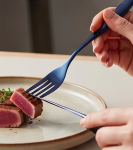 Ensemble de couverts en acier inoxydable revêtu d'une couleur bleue, compatible lave-vaisselle, pour la maison, les restaurants et les hôtels - Product Image 4