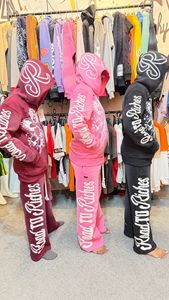 Nuevo Chándal Moderno para Hombre con Logotipo Estampado, Efecto Desgastado y Pedrería, Estilo Urbano, Chándal con Bordado Desgastado - Product Image 4
