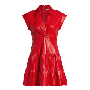 Vestido de Cuero Genuino para Mujer, Venta de Fábrica con Logotipo Personalizado, Tela Suave y Transpirable, Perfecto para Ocasiones Formales - Product Image 1