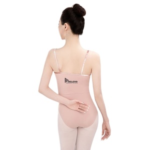 Justaucorps personnalisé en velours écrasé 240 GSM, polyester élasthanne, bretelles spaghetti, bicolore, extensible, pour la danse, la gymnastique et l'entraînement - Product Image 4
