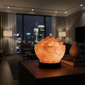 Lampe en sel rose de l'Himalaya artisanale, ioniseur naturel, purificateur d'air, lumière décorative portable pour une ambiance calme, spa, décoration de la maison - Product Image 5