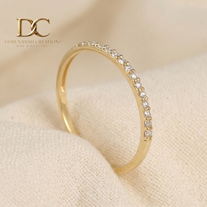 เครื่องประดับผู้หญิงรับรองโดย IGI สำหรับทุกโอกาส แหวนทองคำแท้ 14KT ประดับเพชรเลี้ยงในห้องปฏิบัติการทรงบริลเลียนต์ งานฝีมือใหม่ - Product Image 5