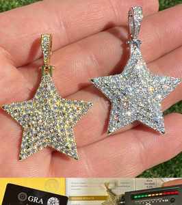 จี้ดาวมอสซาไนต์สีเงิน สร้อยคอแบบ Iced Out ได้รับการรับรองจาก GRA เครื่องประดับฮิปฮอป ของขวัญสำหรับทุกเพศ ผลิตโดยผู้ผลิตชั้นนำ - Product Image 3