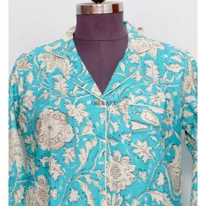 Robes décontractées bohèmes pour femmes, imprimées à la main avec des fleurs, col en V, manches longues, mi-longues, respirantes, écologiques, lavables, taille naturelle - Product Image 3