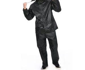 Men's Black Waterproof Rain Suit Full Sleeve <b>Jacket</b> And Pants With Reflective Stripe All Seasons Adult Wear Wholesale - Product Image 2