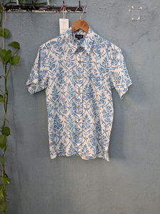 Camisa Casual de Algodón con Estampado Floral de Manga Corta para Hombre, Cuello Camisero, Estilo Veraniego, Transpirable, Tejido de Algodón - Product Image 2