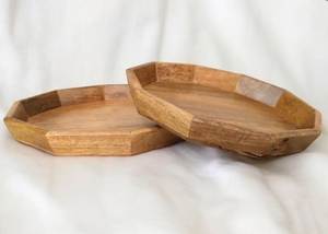 Bandejas de servir rústicas de madera ecológica con asa de latón, multifuncionales para decoración del hogar, bandeja de servir y almacenamiento al mejor precio. - Product Image 3