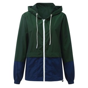 High Performance Custom Style Windproof Windbreaker <b>Jacket</b> For Women Long Sleeve Polyester Hooded Color Panel Windbreaker <b>Jacket</b> - Product Image 3
