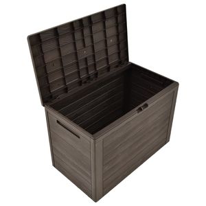 Caja de almacenamiento de patio marrón 30,7 "x 17,3" x 21,7 "Solución de almacenamiento de muebles de jardín resistente - Product Image 5