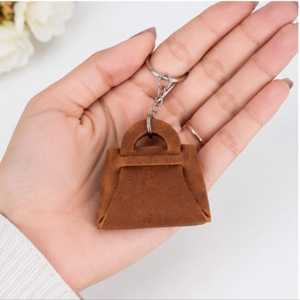 Mini PU <b>Leather</b> Handbag Keychain Purse <b>Key</b> Ring Bag Charm Cute <b>Key</b> Holder for Gift and Bag Accessory For Women - Product Image 2