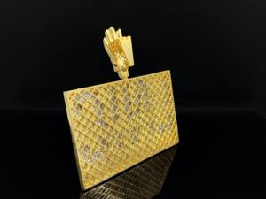 Colgante de Aleación Chapado en Rodio con Diseño de Diamante Helado Personalizado The Ice Legacy, Estilo Hip Hop Icónico, para Hombres Unisex - Product Image 4