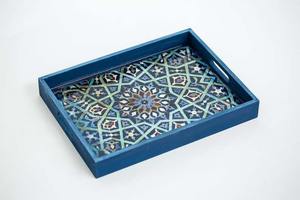 Plateau de service rectangulaire moderne en bois avec impression émaillée, idéal pour la cuisine, la table, les mariages – Nouveaux plateaux décoratifs – Fournisseur en gros - Product Image 2