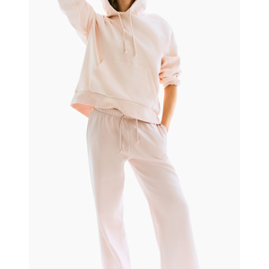 Pantalon ample à jambe large en maille légère 55% lin 45% viscose, taille mi-haute élastique, décontracté, imprimé sérigraphié, teint uni, pour l'été - Product Image 2