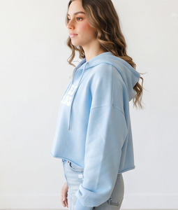 Women's Crop <b>Zipper</b> Hoodie Topoversize winter street wear Printed <b>Top</b> Casual Long Sleeve Breathable 100% Cotton Crop <b>Top</b> - Product Image 5