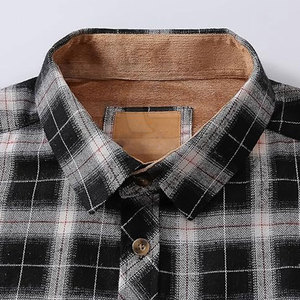 Camisas de Franela para Hombre, Camisa de Trabajo Informal de Manga Larga a Cuadros de Algodón para Exteriores, Suave y Cómoda con Botones, a la Moda - Product Image 2