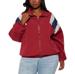 Polyester <b>Women's</b> Windbreaker <b>Zip</b> <b>Up</b> Gym <b>Jacket</b> Lightweight Custom Logo With Pocket Plus Size <b>Jacket</b> For <b>Women</b> - Product Image 4