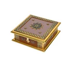 Luxury Handcrafted Wooden Dry Fruit <b>Box</b> Antique Gold Embossed Jewelry Organizer Premium <b>Wedding</b> Return <b>Gift</b> <b>Box</b> Storage Case - Product Image 4