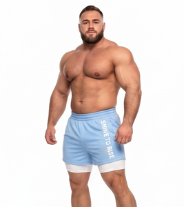 Shorts de jogging 2-en-1 à séchage rapide grande taille, shorts de sport imprimés sur mesure, shorts de gym double couche pour hommes, shorts d'entraînement à taille élastique - Product Image 3