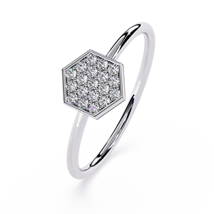 Anillo de Diamantes Hexagonales de Platino para Mujer, Anillo de Compromiso de Lujo, Certificado GIA, Color D Natural - Product Image 2
