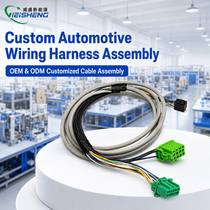 Harnais de câblage automobile personnalisé, conducteur en cuivre étamé, indice de protection IP67, vert, multipin, PTFE, électronique/ordinateur/maison - Product Image 1