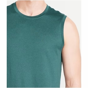 Débardeur en tricot respirant vert uni pour homme, col en V, style décontracté et urbain - Product Image 4