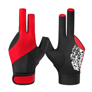 Gants de billard respirants et légers en coton/élasthanne à trois doigts, protection UV, sangle de poignet réglable pour le billard - Product Image 5