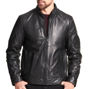Chaqueta Negra Personalizada con Logotipo para Hombre, Chaqueta de Cuero Vintage, Chaqueta Urbana de Alta Calidad, Chaqueta de Invierno Resistente al Viento - Product Image 5