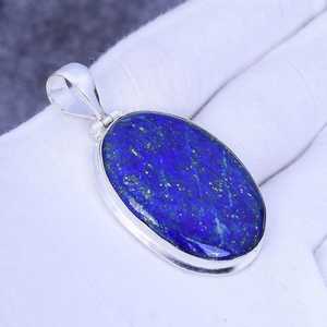Colgante de Lapislázuli Hecho a Mano, Collar Bohemio de Plata de Ley 925, Joyería de Piedras Preciosas Naturales al por Mayor - Product Image 6