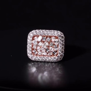 Mixed Cut Moissanite Diamond Iced Out Engagement <b>Ring</b> Custom <b>Statement</b> Pinky <b>Ring</b> 925 Sterling <b>Silver</b> Hip Hop Style Jewelry - Product Image 2