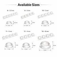 Coussinets de tiroir demi-ronds en PVC transparent, autocollants, protection anti-collision 8x3mm