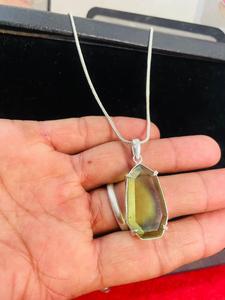 Collier pendentif en pierre précieuse péridot, coupe poire, argent, bijoux allemands faits à la main, pendentif pour femme, cadeau, fête, qualité supérieure - Product Image 2