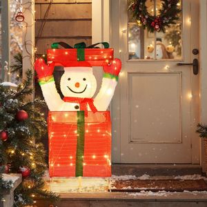 Pupazzo di Neve Luminoso in Confezione Regalo, Decorazione Natalizia in Plastica da Tavolo per Feste al Chiuso - Product Image 4
