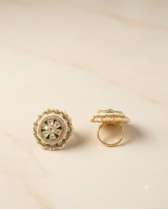 Wholesale Traditional Kundan Pearl Work Hexagonal Finger <b>Ring</b> Ethnic Wedding Party Wear Jewelry Traditional <b>Adjustable</b> <b>Size</b> <b>Ring</b> - Product Image 6