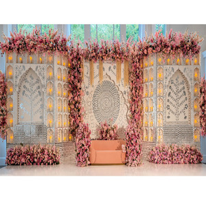 Classy & Chic Theme Engagement Stage <b>Panel</b> Decor Grand Palace Theme Wedding Stage <b>Mirror</b> Frames Rajasthani Jharokha Style <b>Mirror</b> - Product Image 1