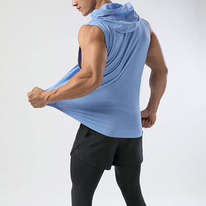 Haut de sport sans manches pour homme en jersey léger, coupe régulière, respirant, pour entraînement et fitness, style décontracté - Product Image 3